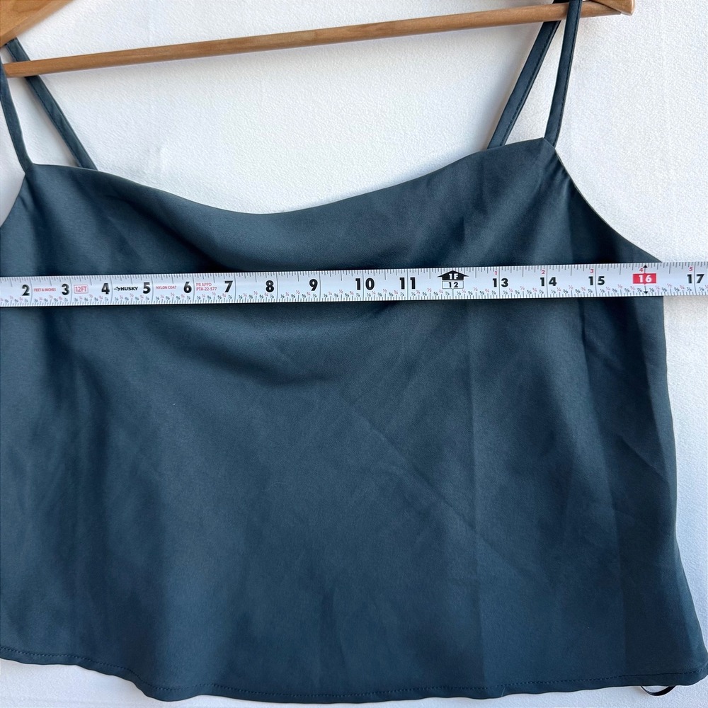 ONeill Womens Cowl Neck‎ Satin Camisole Top Dark Teal Small Adjustable Straps - Picture 7 of 7